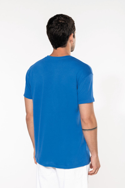 T-shirt personnalisable en coton bio - Couleur bleu - Vue de dos - Marque Kariban - Belibrod