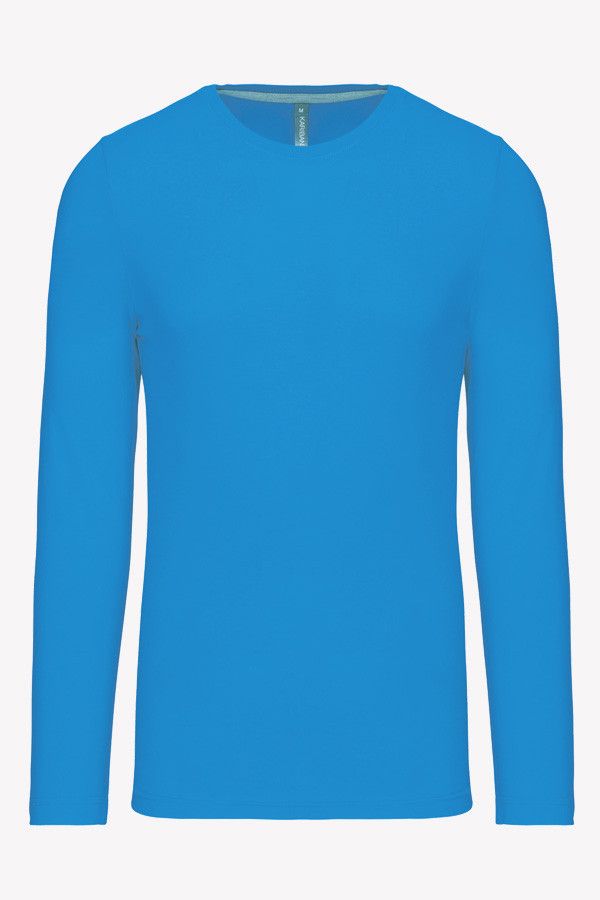 T-shirt personnalisable Belibrod manche longue coton - Couleur bleu vue packshot - Marque Kariban