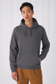 Sweat-shirt personnalisable à capuche - Unisexe - Vue de face - Couleur gris - Marque B&C