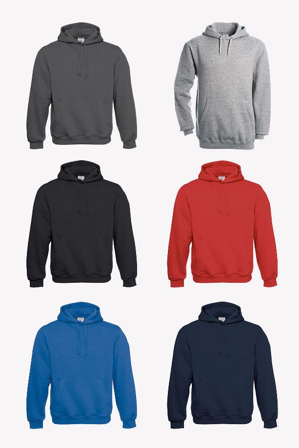 Nuancier couleur sweat-shirt personnalisable à capuche - Unisexe - Marque B&C