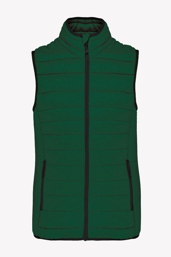 Doudoune sans manche femme personnalisable. Packshot. Couleur vert - Marque Kariban