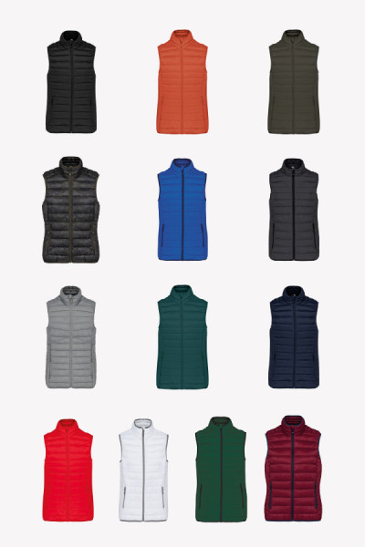 Nuancier doudoune sans manche femme personnalisable. Couleur vert - Marque Kariban