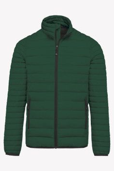 Doudoune homme personnalisable en broderie. Vue portée de face. Couleur vert - Marque Kariban 2
