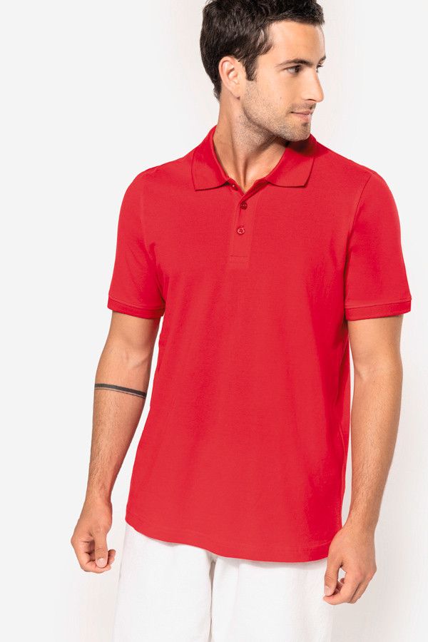 Polo piqué coupe homme manches courtes personnalisable. Couleur rouge - Marque Kariban