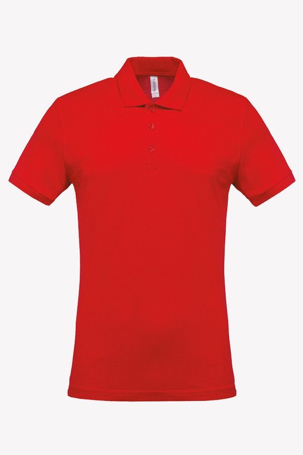 Polo homme manches courtes personnalisable. Packshot. Couleur rouge - Marque Kariban