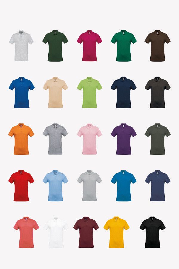 Nuancier polo manches courtes pour homme. Polo personnalisable Kariban