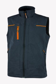 Gilet homme sans manche personnalisable. Stretch et imperméable. Couleur deep blue. Marque UPower 2
