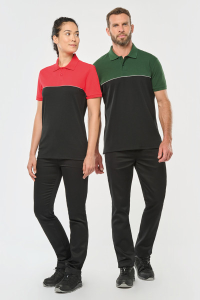 Polo bicolore manches courtes unisexe