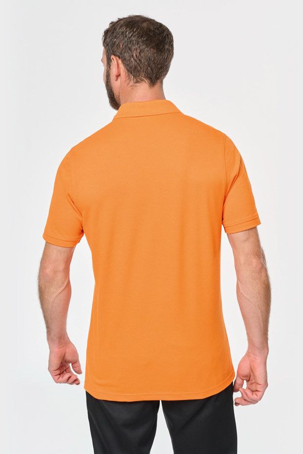 Polo personnalisable - Couleur orange - Vue de dos - Marque Workteam