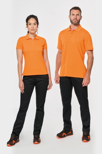 Couple en polo personnalisable - Couleur orange - Marque Workteam Couple en polo personnalisable - Couleur orange - Marque Workteam