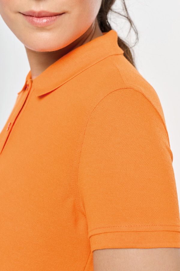 Détail manche polo personnalisable - Couleur orange - Marque Workteam