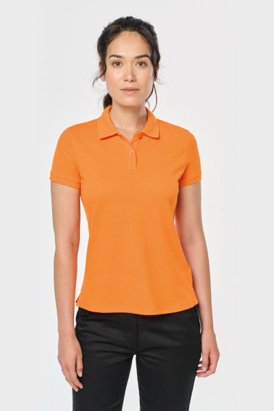 Polo femme uni personnalisable - Couleur orange - Vue de face - Marque Workteam Polo femme uni personnalisable - Couleur orange - Vue de face - Marque Workteam