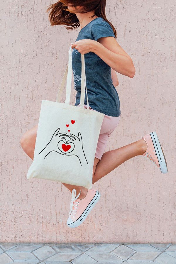 Tote bag à personnaliser Love Coeur