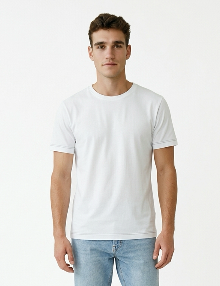 Tshirt manches courtes K3032IC homme blanc article mannequin