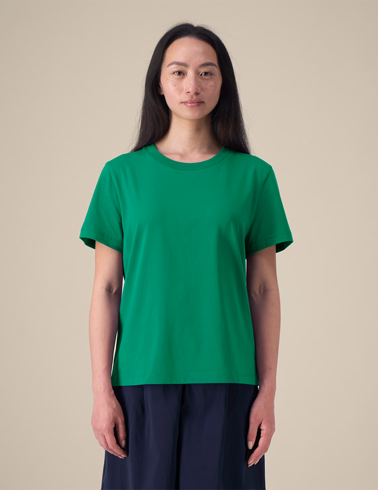 Tshirt manches courtes STTW172 femme verdangreenfrench mannequin