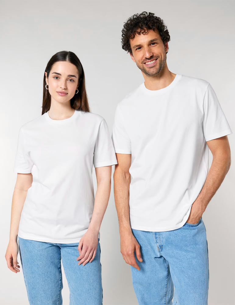 Tshirt manches courtes unisexe sttu169 white duo mannequins