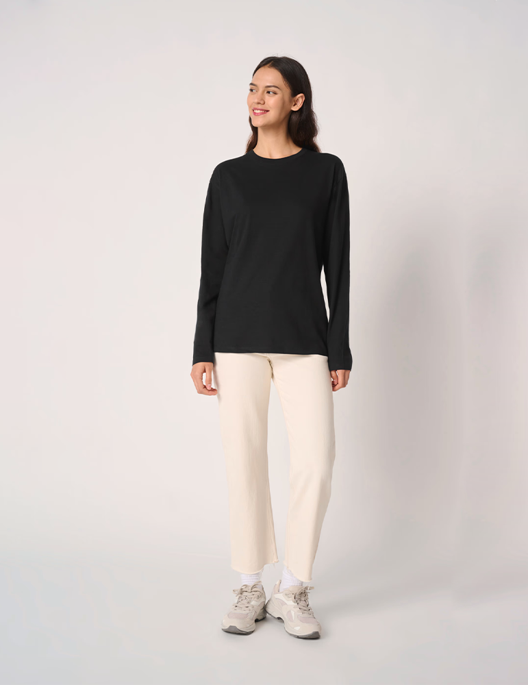 Tshirt manches longues unisexe IB323 idealblack mannequin