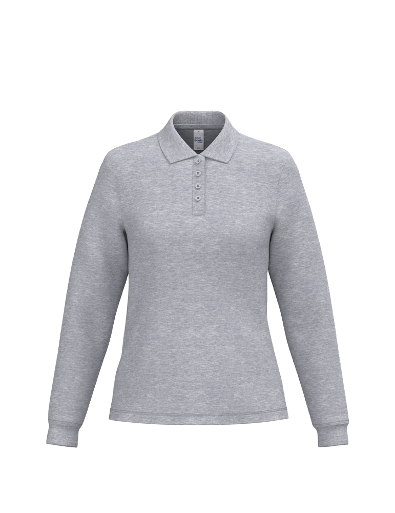 Polo piqué manches longues femme IB223 idealoxfordgrey article