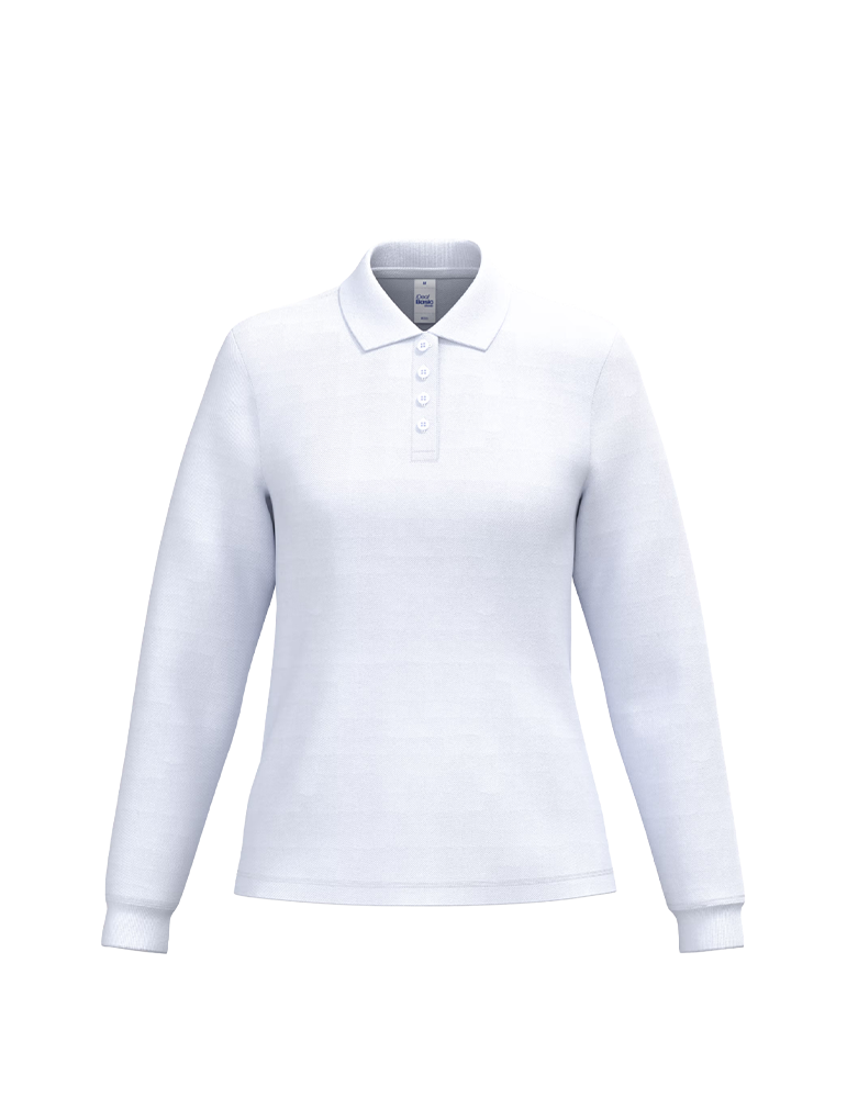 Polo piqué manches longues femme IB223 idealwhite article