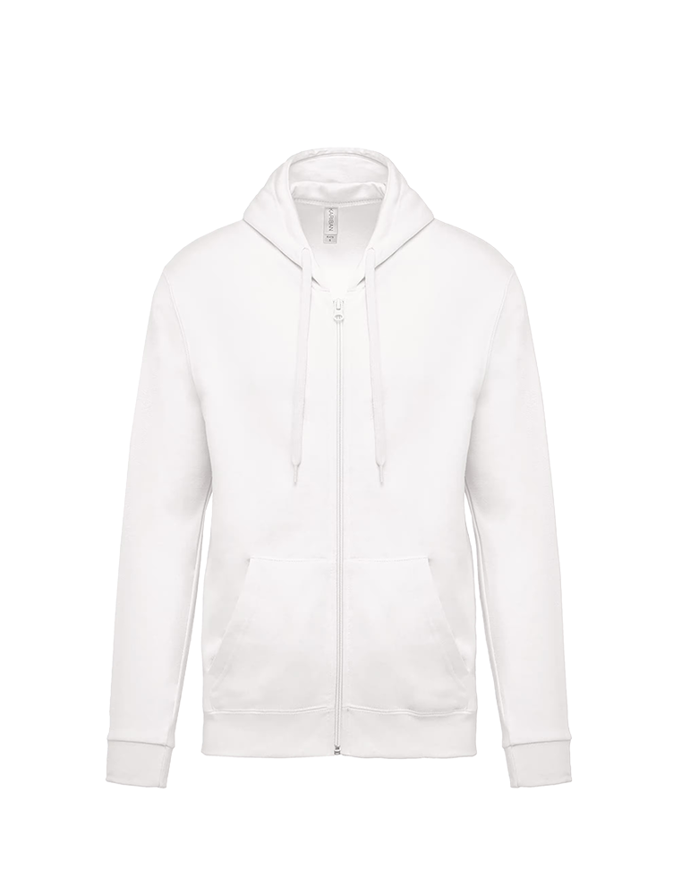 Sweat capuche zippé k479 white article