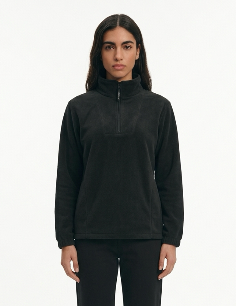 Polaire col zippé unisexe R33 black mannequin