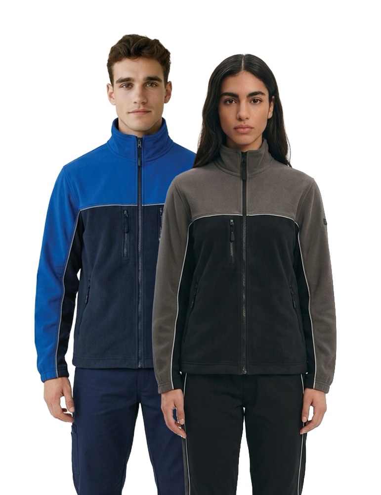Polaire bicolore zippée unisexe WK904 duo mannequins