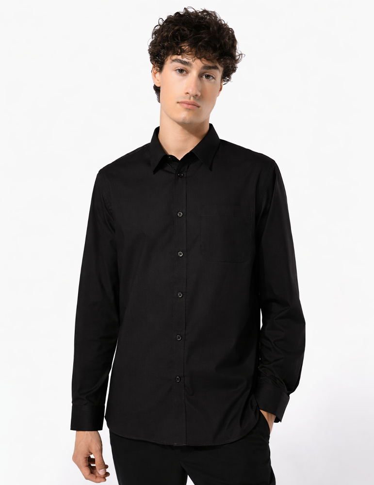 Chemise popeline homme K545 black mannequin