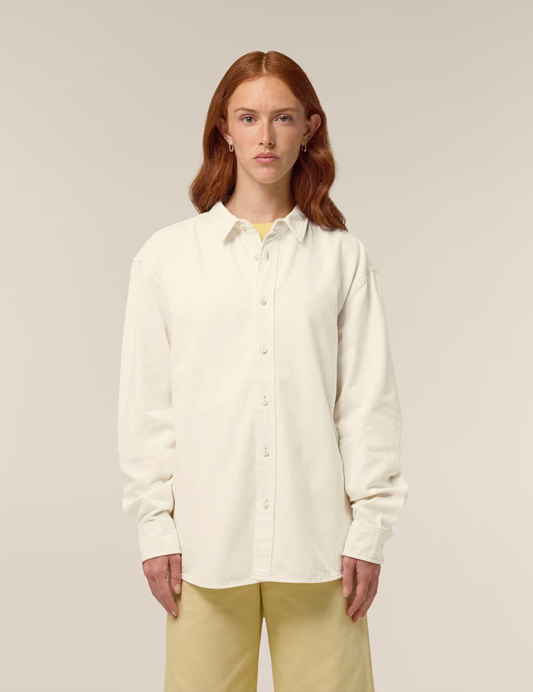 Chemise coton unisexe STW975 naturalraw mannequin