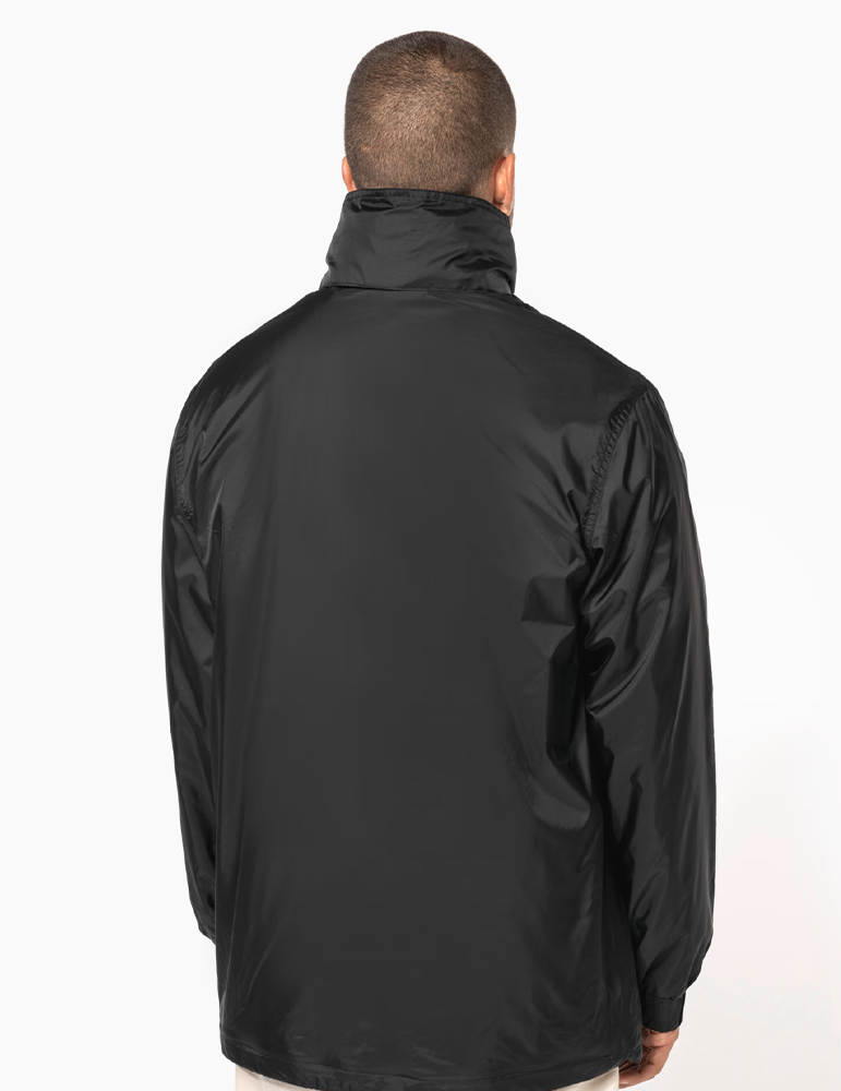Coupe vent doublé unisexe K687 black mannequin homme dos