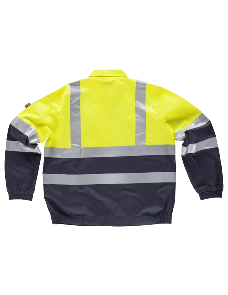 Blouson technique homme c3211 navy jaunefluo article dos