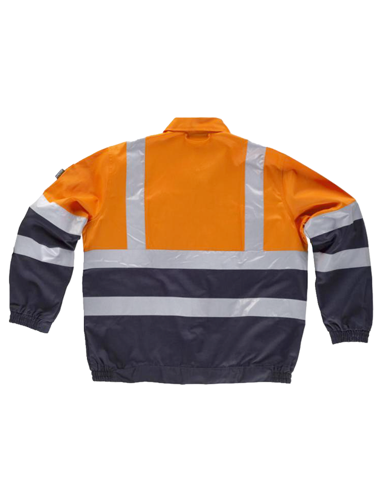 Blouson technique homme c3211 navy orangefluo article dos