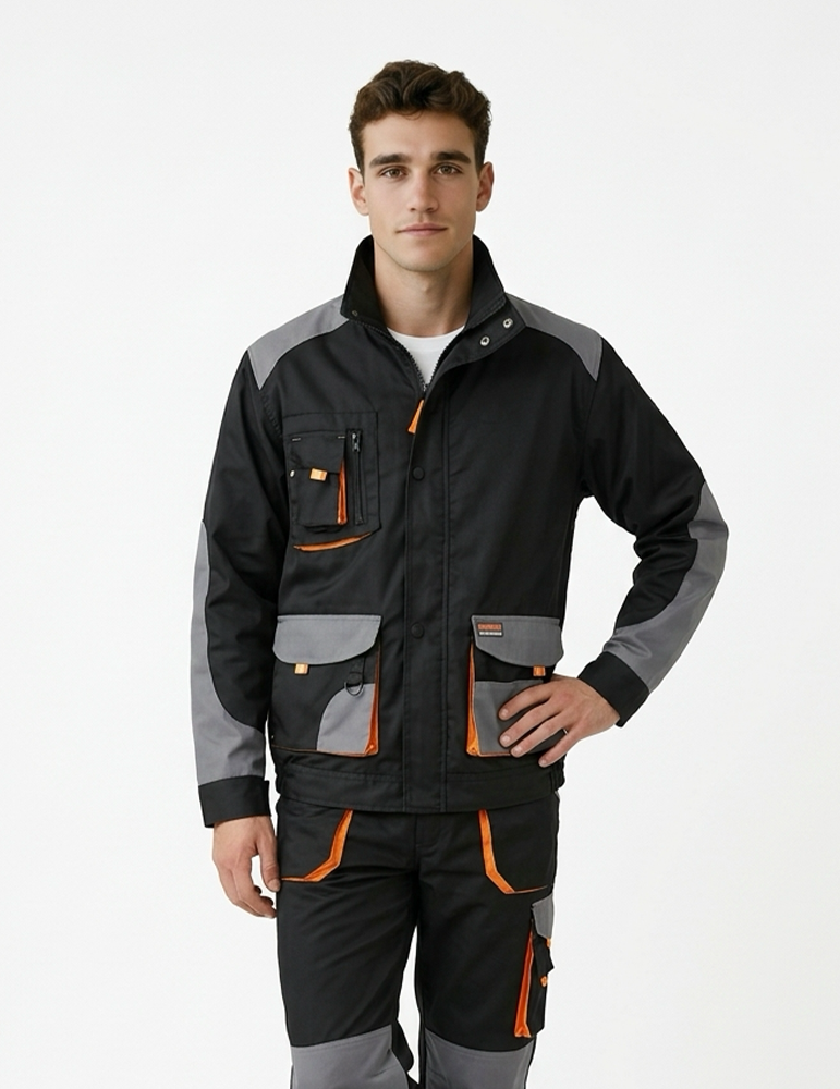 Veste lite homme R316x black grey orange mannequin