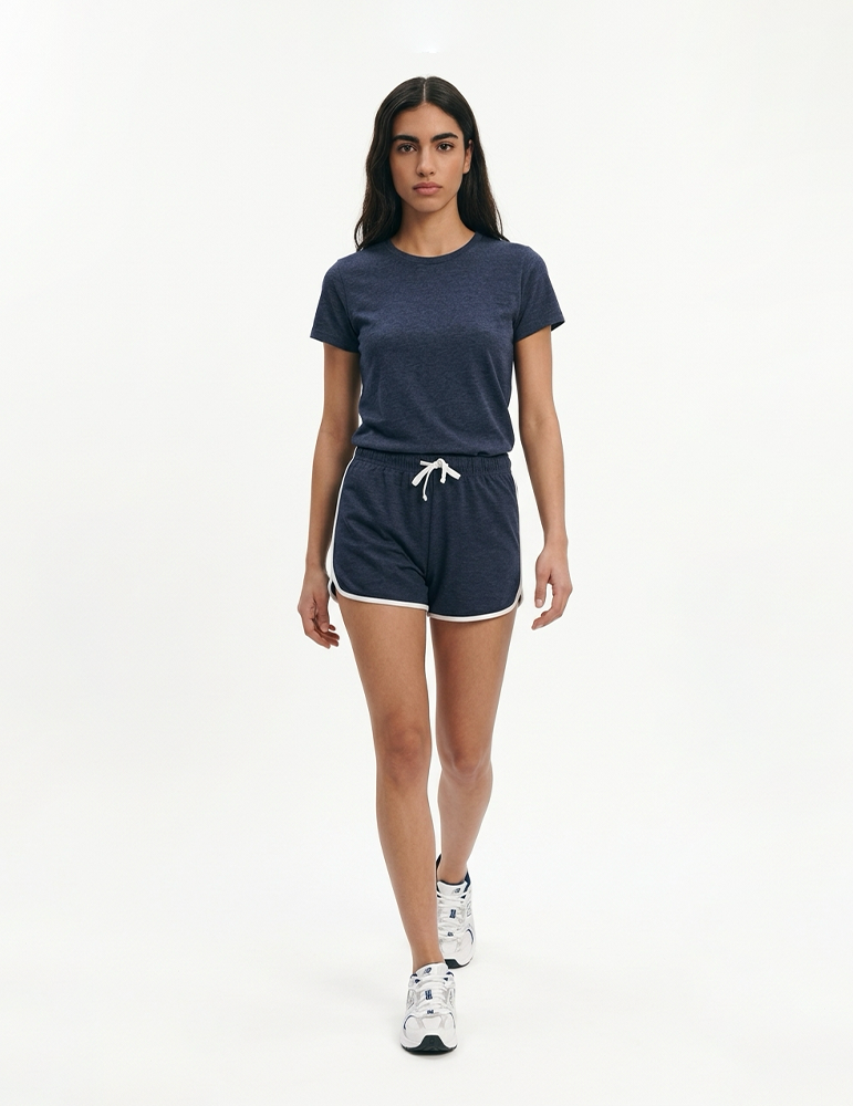 Short sport femme pa1021 navy white mannequin