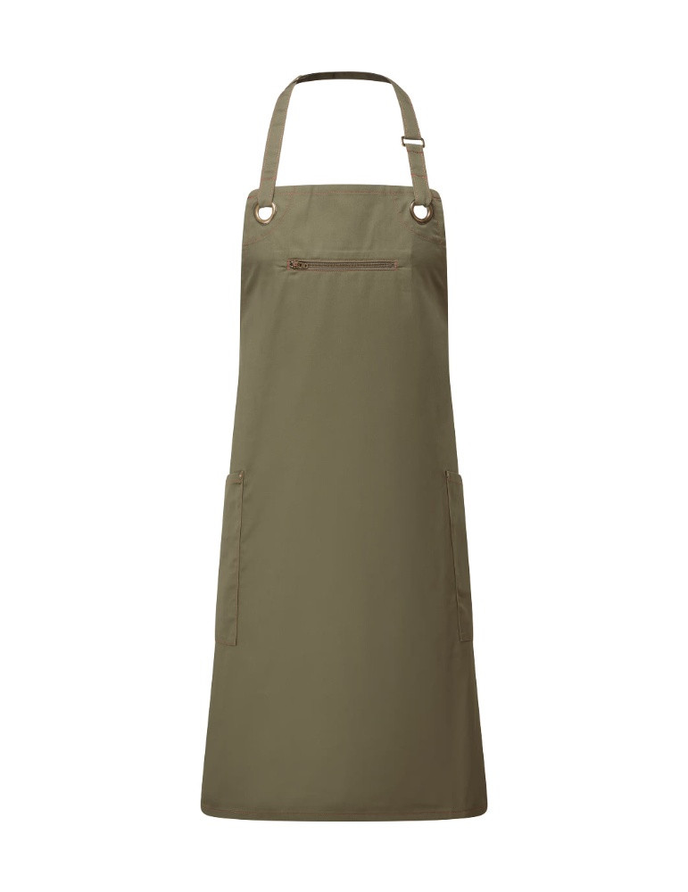 Tablier écoresponsable contrasté PR121 greenolive chestnut article