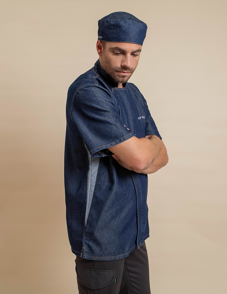 Veste chef cuisinier pr906 indigodenim mannequin2