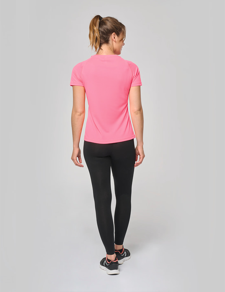 Tshirt manches courtes femme sport PA439 fluorescentpink mannequin dos