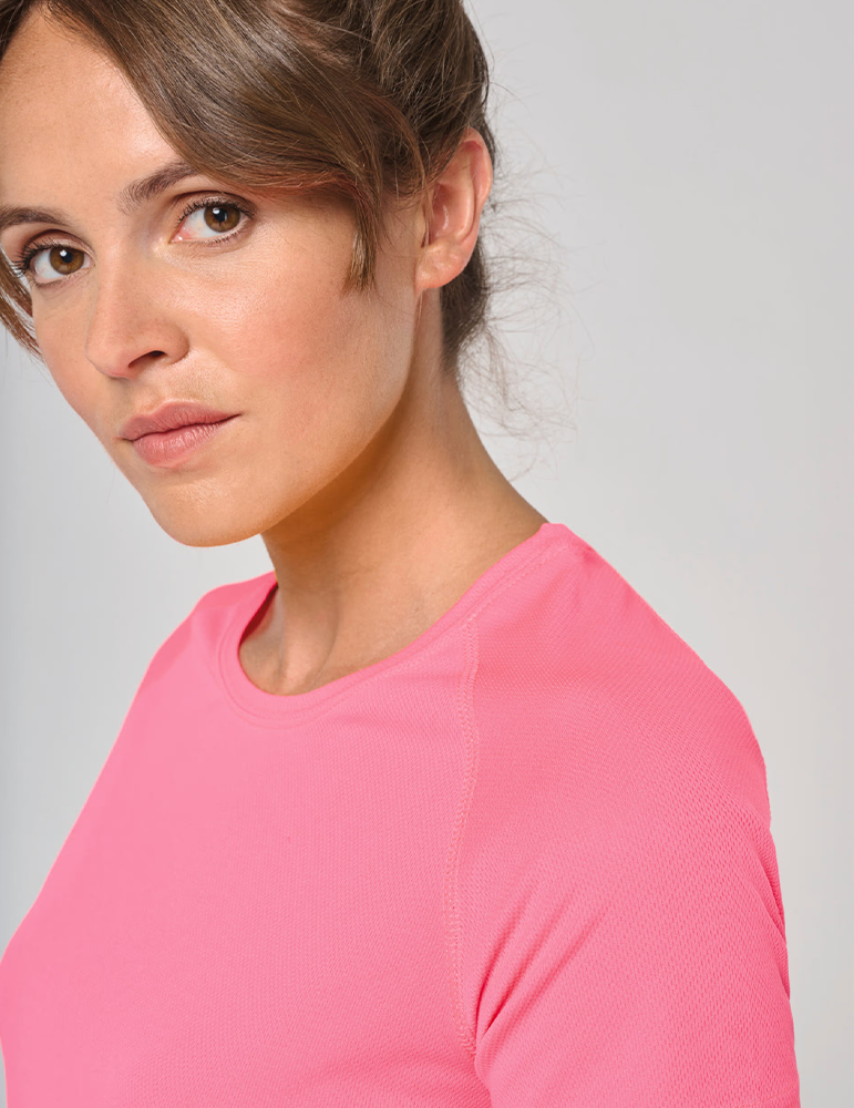 Tshirt manches courtes femme sport PA439 fluorescentpink focus